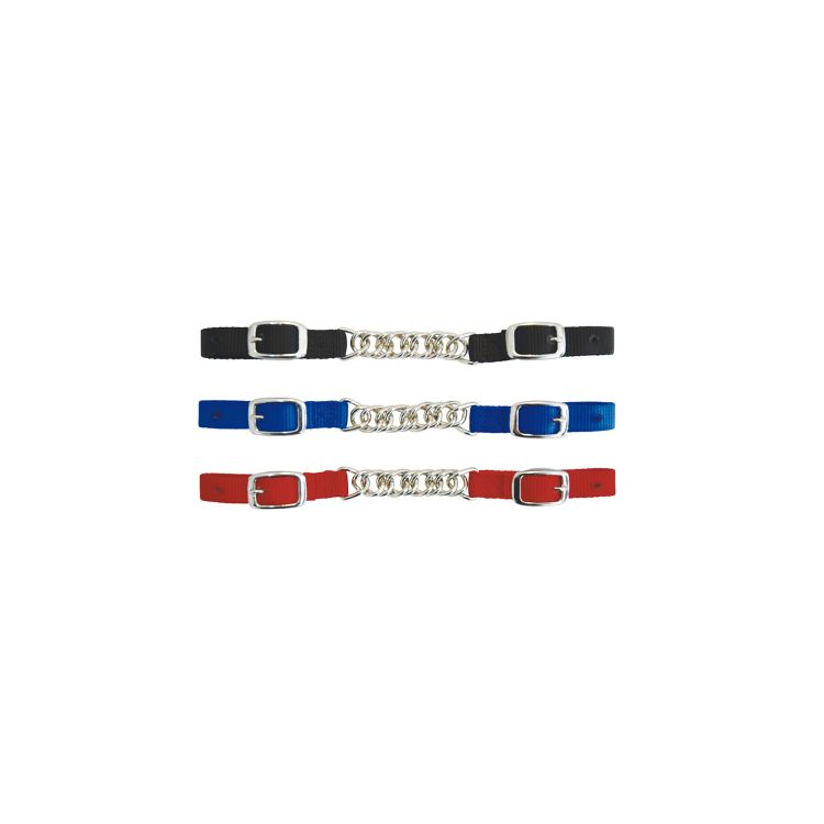 Nylon curb strap with chain