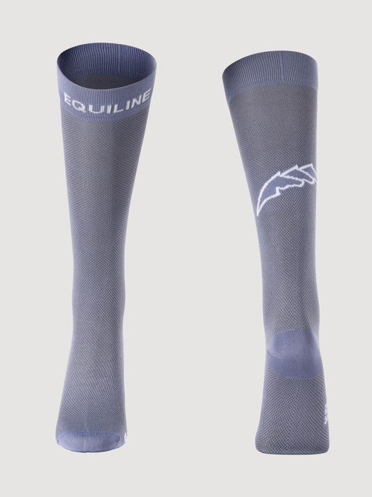 Calzini Glicine Junior Equiline Scritta Logo Jacquard | Equitazione