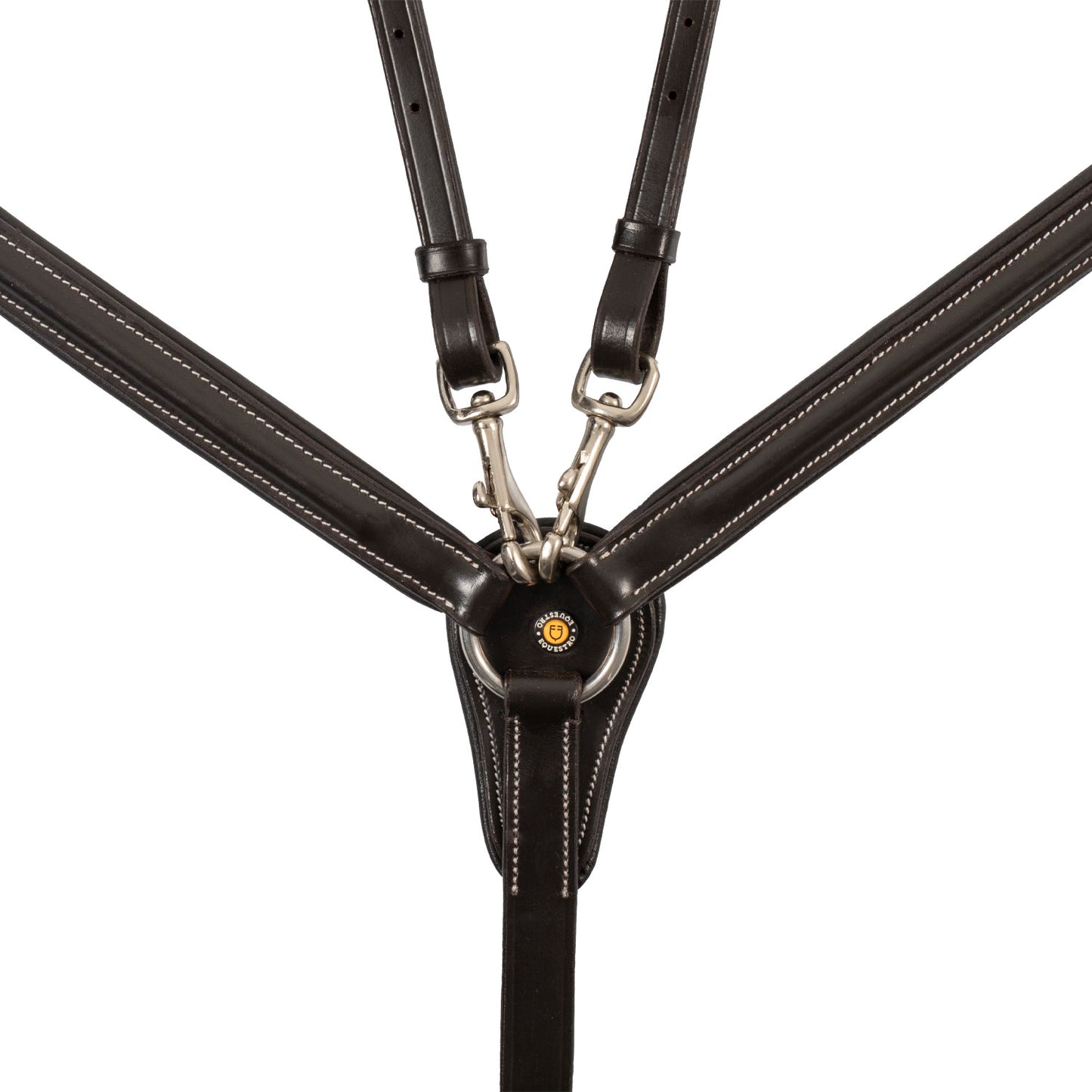 Pettorale in pelle con forchetta e ganci inox – Regolabile e sicuro