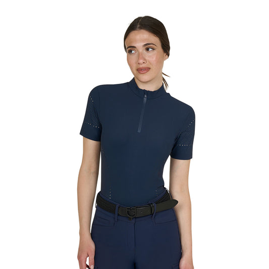 T-Shirt Donna Allenamento Tessuto Tecnico Microfori – Maglia traspirante equitazione