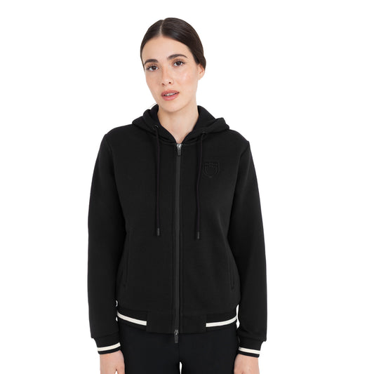 Felpa donna con cappuccio e zip frontale