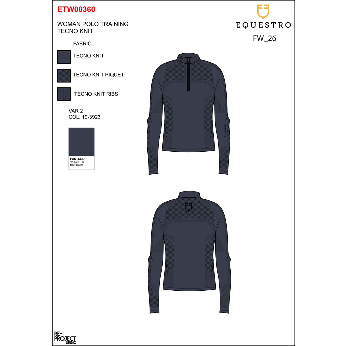 Polo allenamento donna in maglia tecnica con zip