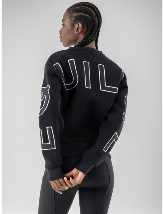 Felpa Girocollo Nera da Donna - Equiline | El Gaucho Sport