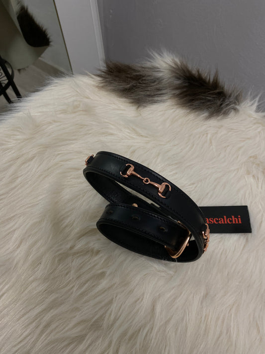 Eleganza Equestre: Cintura HORSE BIT ROSE GOLD Mascalchi in Cuoio
