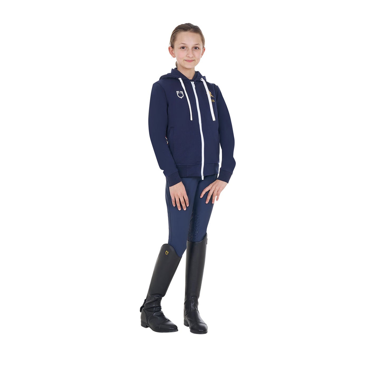 Felpa Bambini Equestro X FISE con Zip e Cappuccio – Elegante e Confortevole