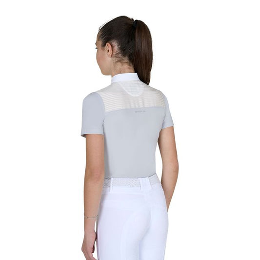 Polo Concorso Bambina Slim Fit con Inserti Simil Seta – Polo equitazione junior