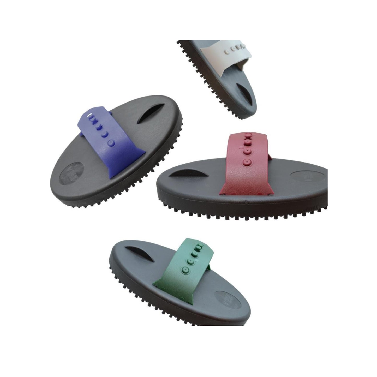 Striglia Ovale in Plastica Morbida con Passamano per Cavalli | El gaucho sport