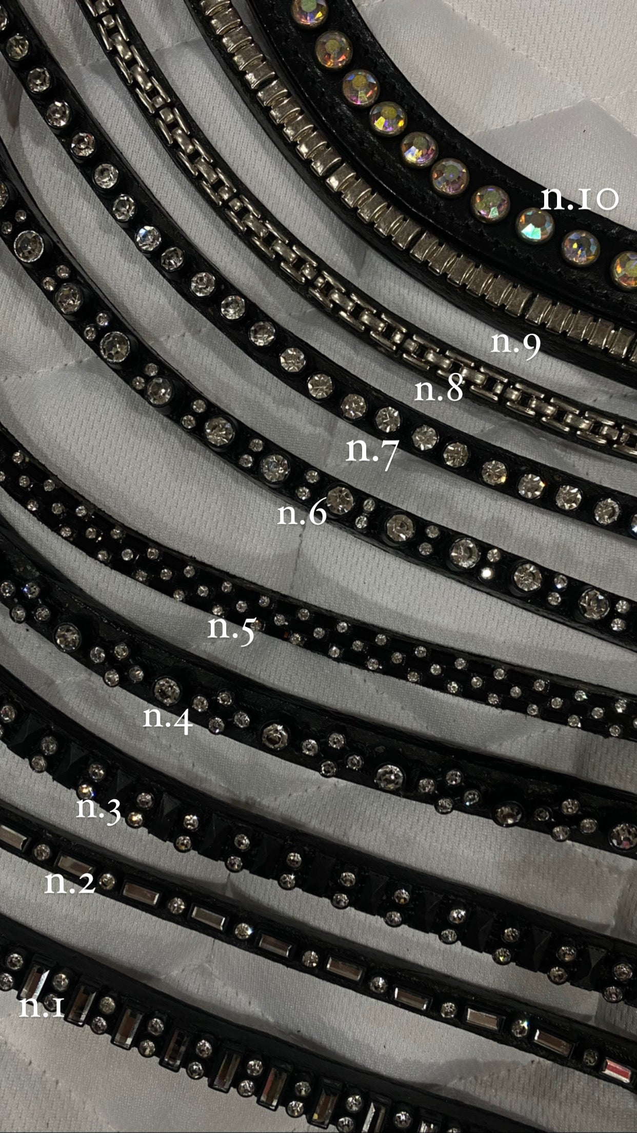 Frontalino per Briglia Inglese in Cuoio Morbido con Strass Argento - Eleganza e Brillantezza | El Gaucho Selleria