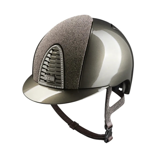 Casco equitazione Cromo 2.0 / Metal Verde Oliva / Vanity Oro Large
