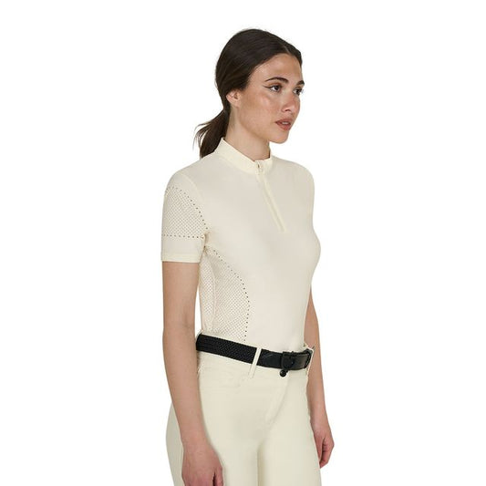 T-Shirt Donna Allenamento Tessuto Tecnico Microfori – Maglia traspirante equitazione