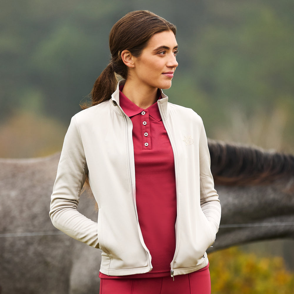 Felpa da donna KLAlba con zip intera in micropile