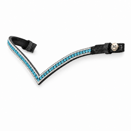 Frontalino a V in Pelle con Cristalli | Taglie Pony, Cob e Full – Mascalchi