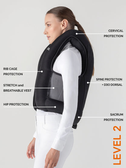 BELAIR LEVEL 2 – gilet airbag unisex nero con dorsale livello 2 Equiline | El gaucho sport