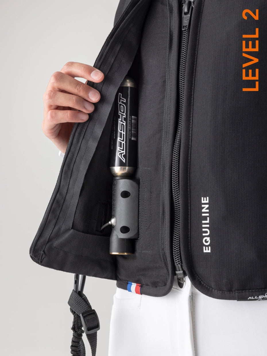 BELAIR LEVEL 2 – gilet airbag unisex nero con dorsale livello 2 Equiline | El gaucho sport