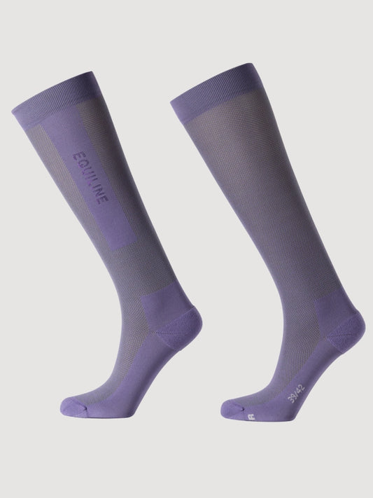 Calzini Aubergine Donna Equiline Logo Jacquard Verticale | Equitazione