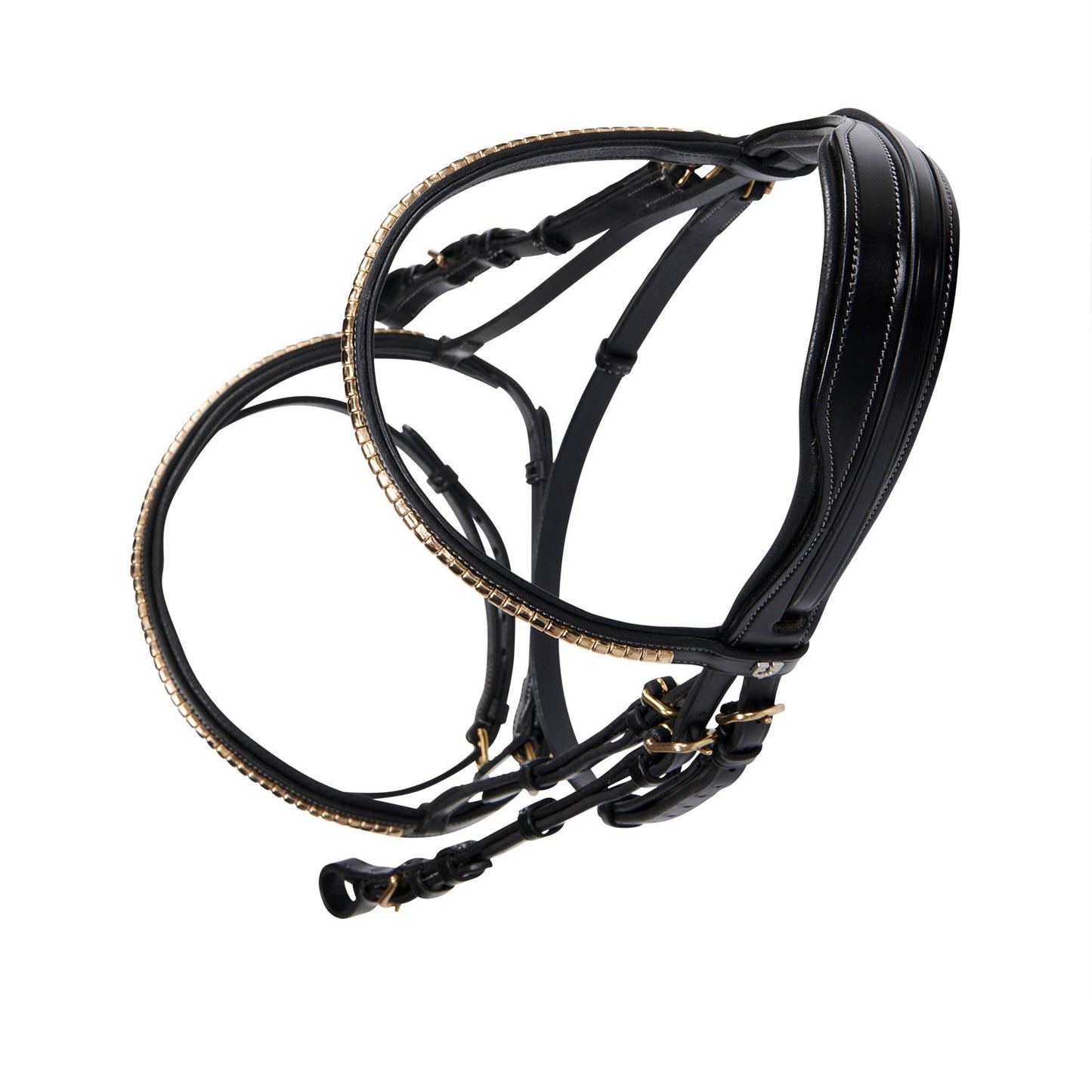 Testiera Inglese in Morbido Cuoio di Alta Qualità con Fibbie in Acciaio Inox