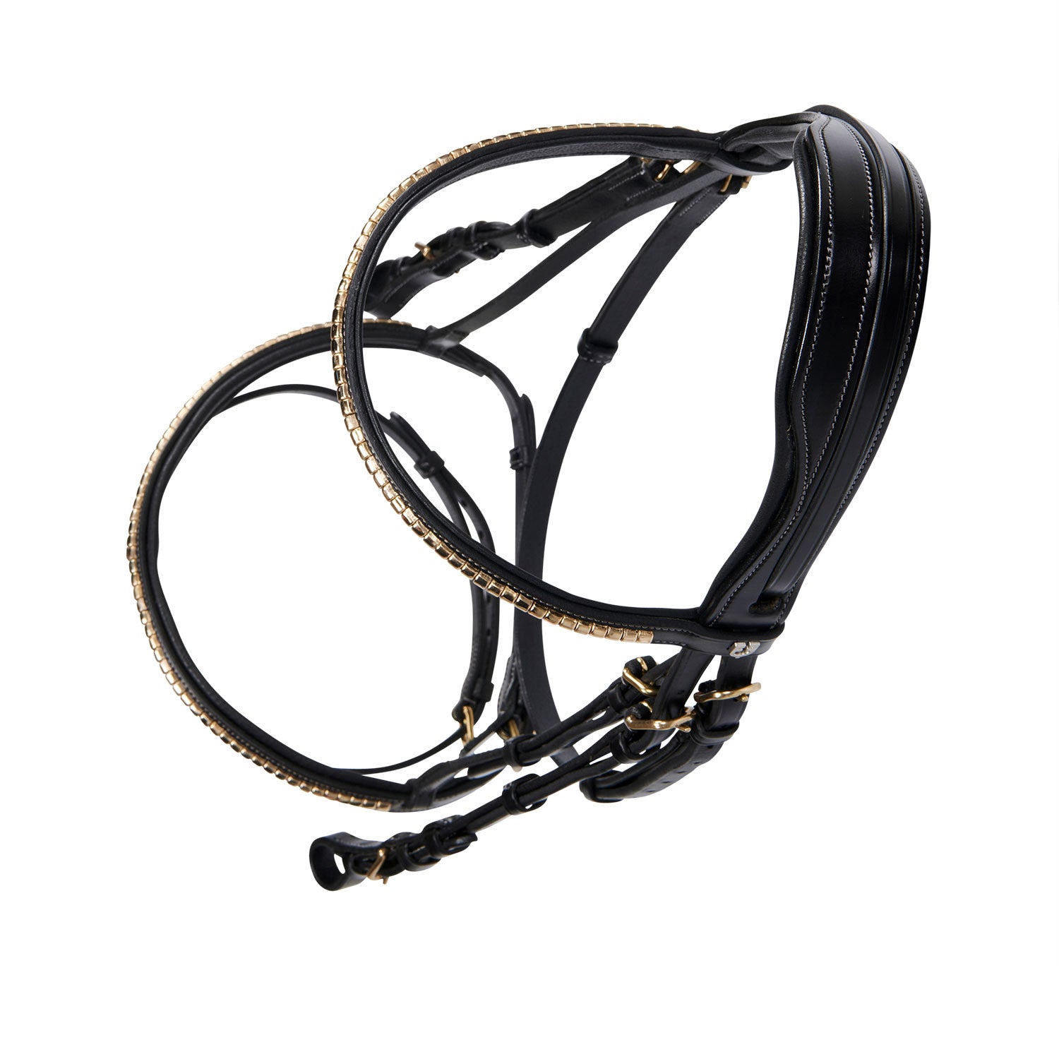 Testiera Inglese in Morbido Cuoio di Alta Qualità con Fibbie in Acciaio Inox