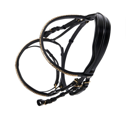 Testiera Inglese in Morbido Cuoio di Alta Qualità con Fibbie in Acciaio Inox