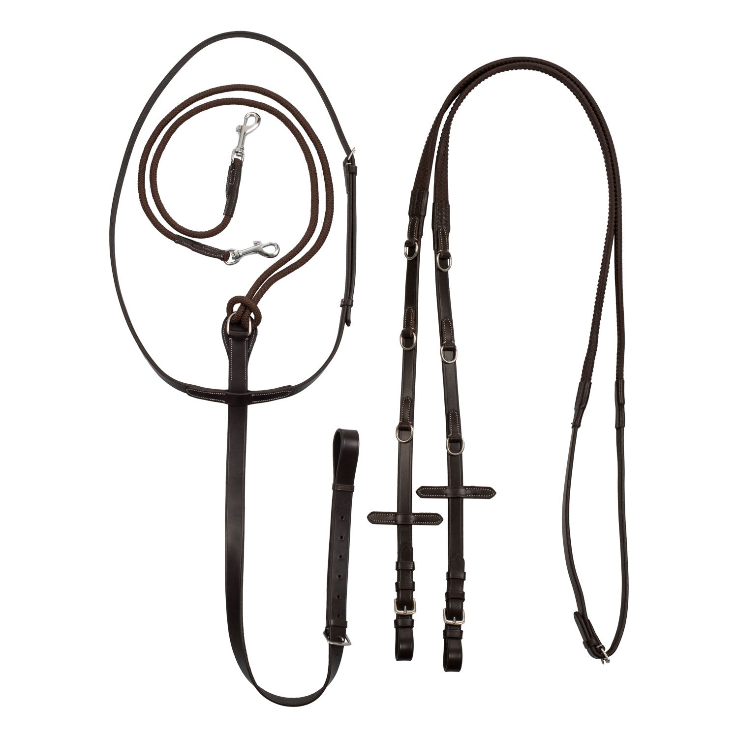 Redini con Martingala in Cuoio e Gomma: Controllo Preciso e Comfort per il Cavallo | El gaucho sport