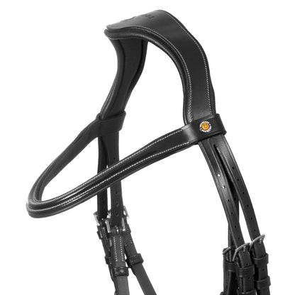 Testiera inglese Equestro in cuoio con chiudibocca e redini | El gaucho sport