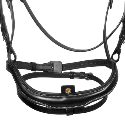 Testiera inglese Equestro in cuoio con chiudibocca e redini | El gaucho sport