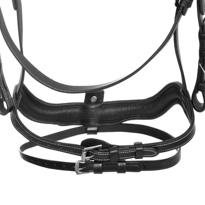 Testiera inglese Equestro in cuoio con chiudibocca e redini | El gaucho sport