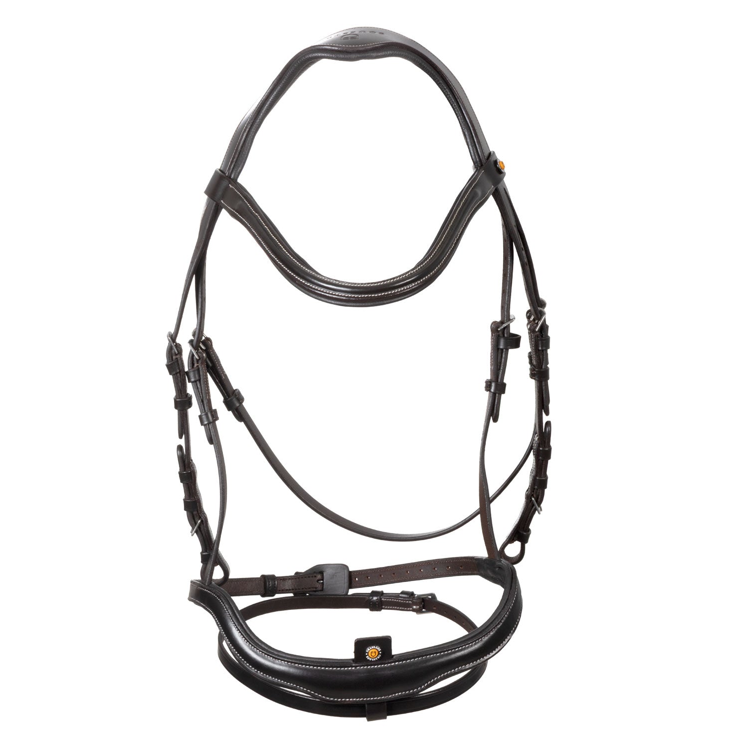 Testiera inglese Equestro in cuoio con chiudibocca e redini | El gaucho sport