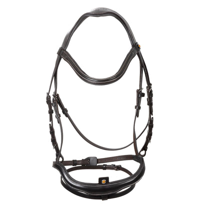 Testiera inglese Equestro in cuoio con chiudibocca e redini | El gaucho sport