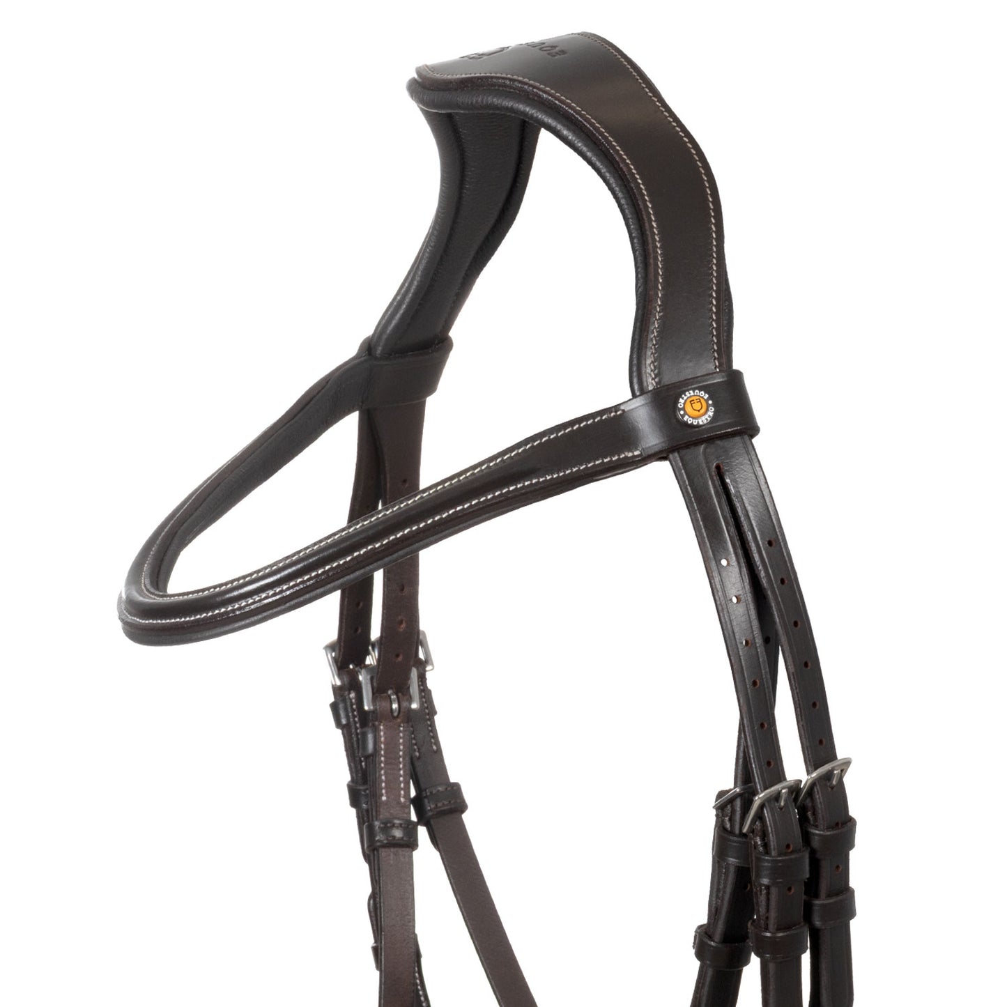 Testiera inglese Equestro in cuoio con chiudibocca e redini | El gaucho sport