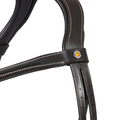 Testiera inglese Equestro in cuoio con chiudibocca e redini | El gaucho sport