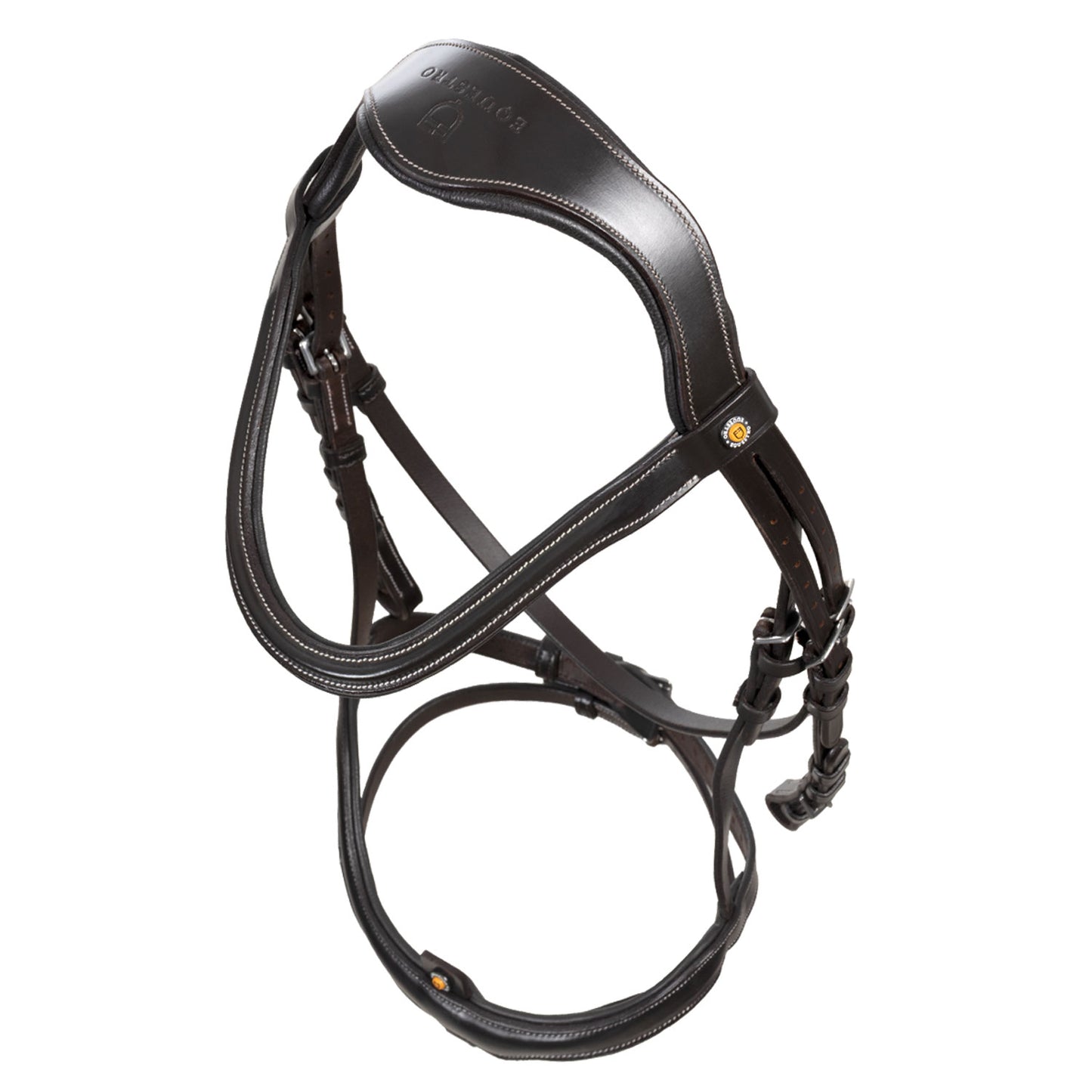 Testiera inglese Equestro in cuoio con chiudibocca e redini | El gaucho sport