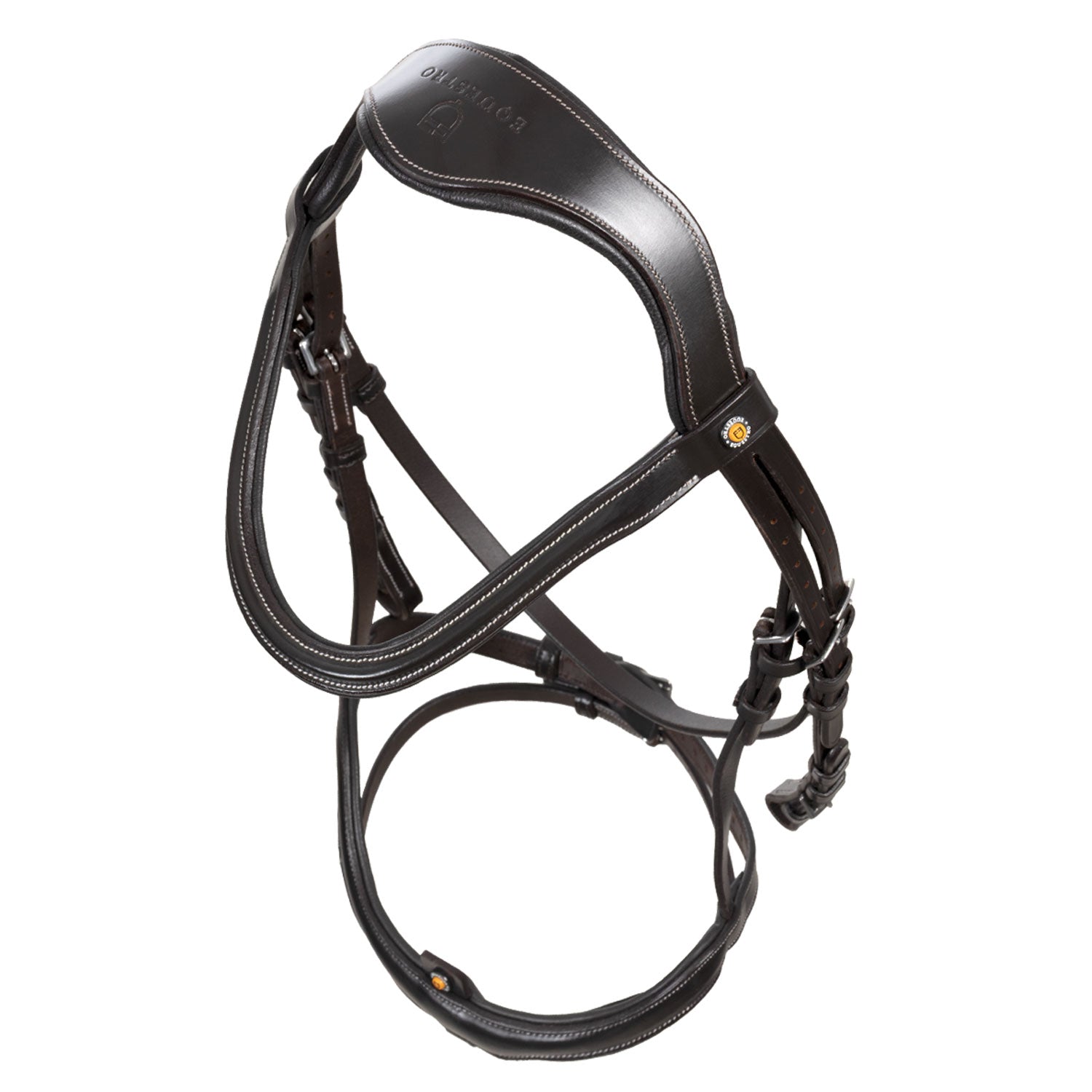 Testiera inglese Equestro in cuoio con chiudibocca e redini | El gaucho sport