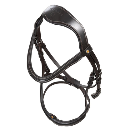 Testiera inglese Equestro in cuoio con chiudibocca e redini | El gaucho sport