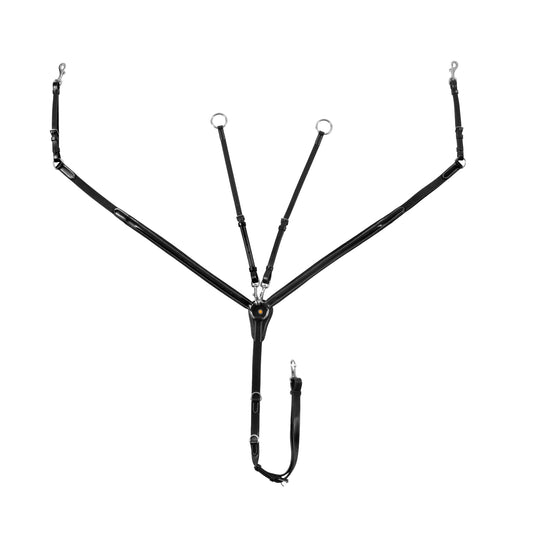 Pettorale in pelle con forchetta e ganci inox – Regolabile e sicuro