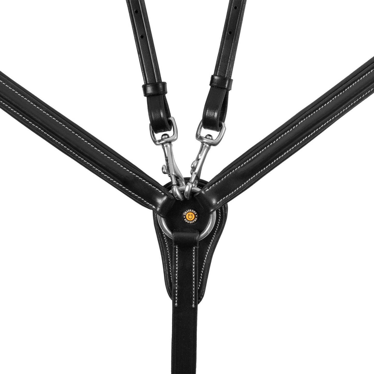 Pettorale in pelle con forchetta e ganci inox – Regolabile e sicuro