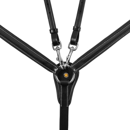 Pettorale in pelle con forchetta e ganci inox – Regolabile e sicuro