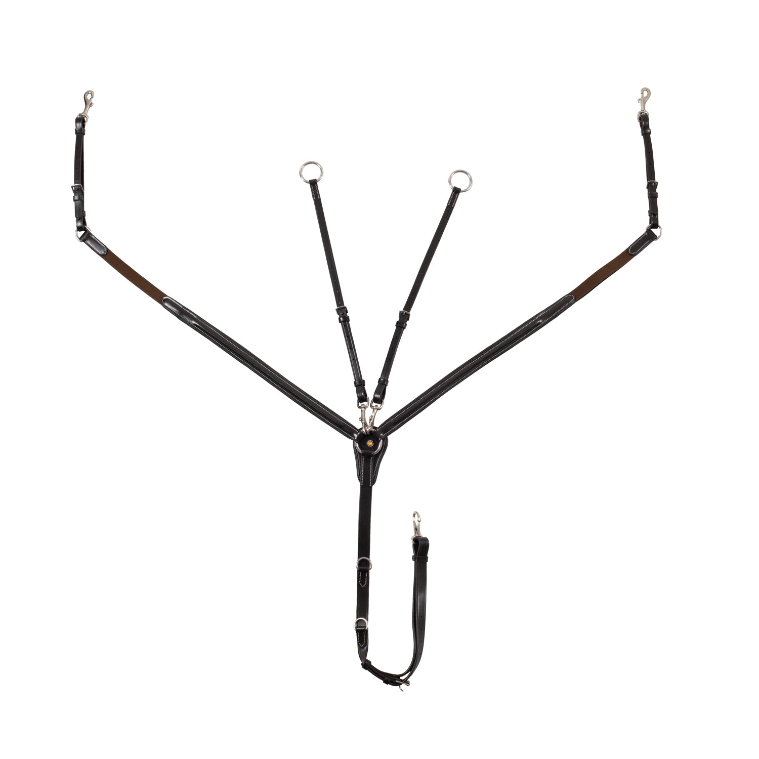 Pettorale in pelle con forchetta e ganci inox – Regolabile e sicuro