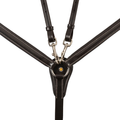 Pettorale in pelle con forchetta e ganci inox – Regolabile e sicuro