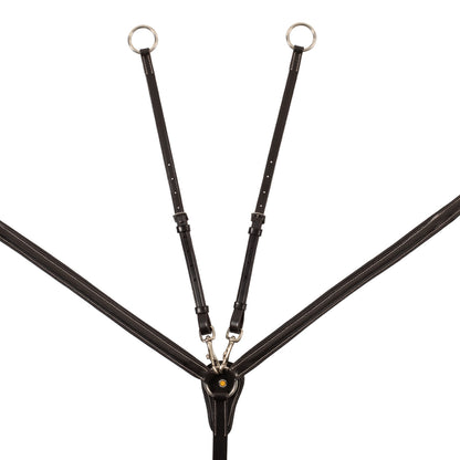 Pettorale in pelle con forchetta e ganci inox – Regolabile e sicuro
