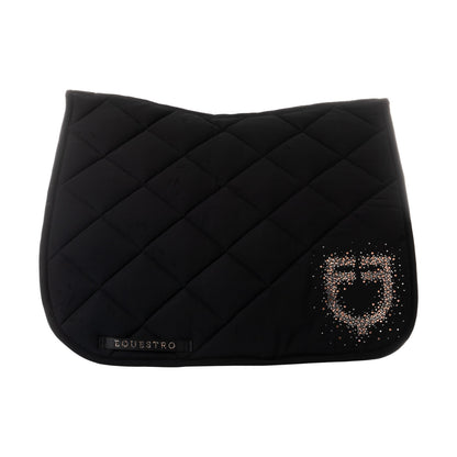 Sottosella de dressage en tissu technique avec logo en strass