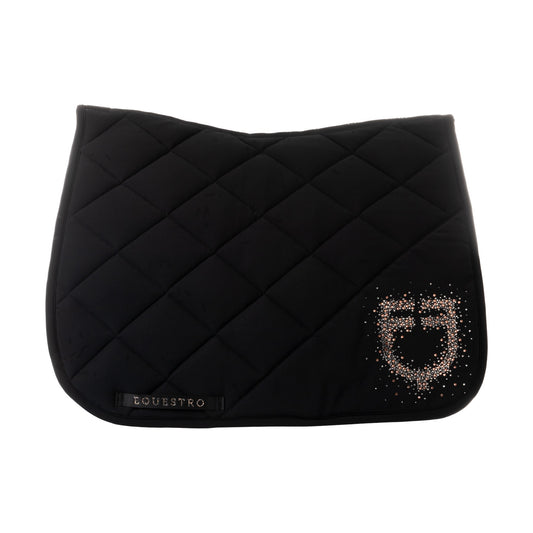 Mantilla de doma en tejido técnico con logotipo de pedrería