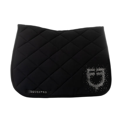Sottosella de dressage en tissu technique avec logo en strass