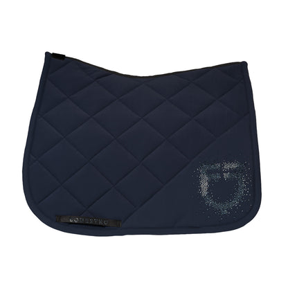 Sottosella de dressage en tissu technique avec logo en strass