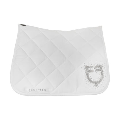 Sottosella de dressage en tissu technique avec logo en strass