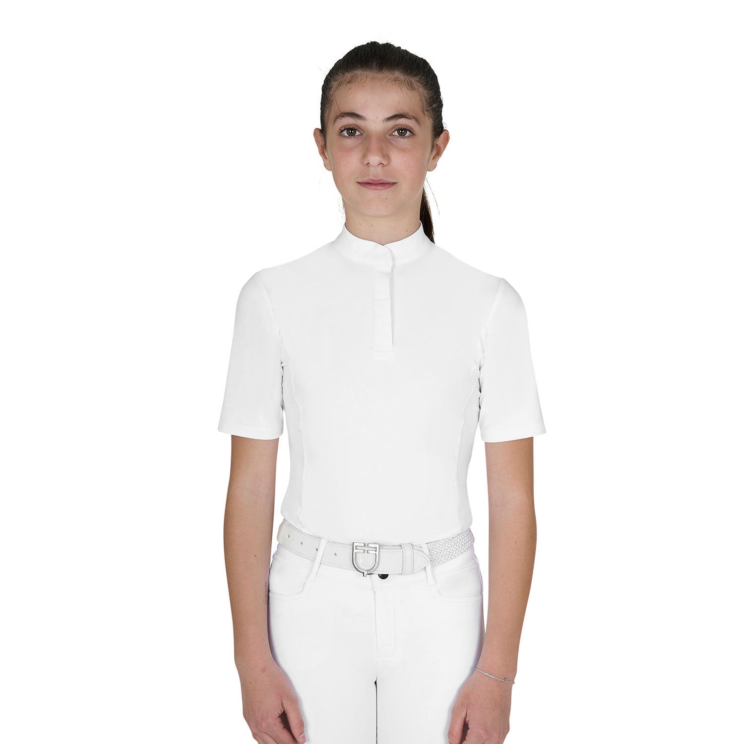 Polo concorso bambina slim fit con bottoni Equestro | El gaucho sport