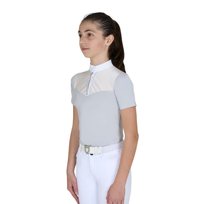 Polo Concorso Bambina Slim Fit con Inserti Simil Seta – Polo equitazione junior