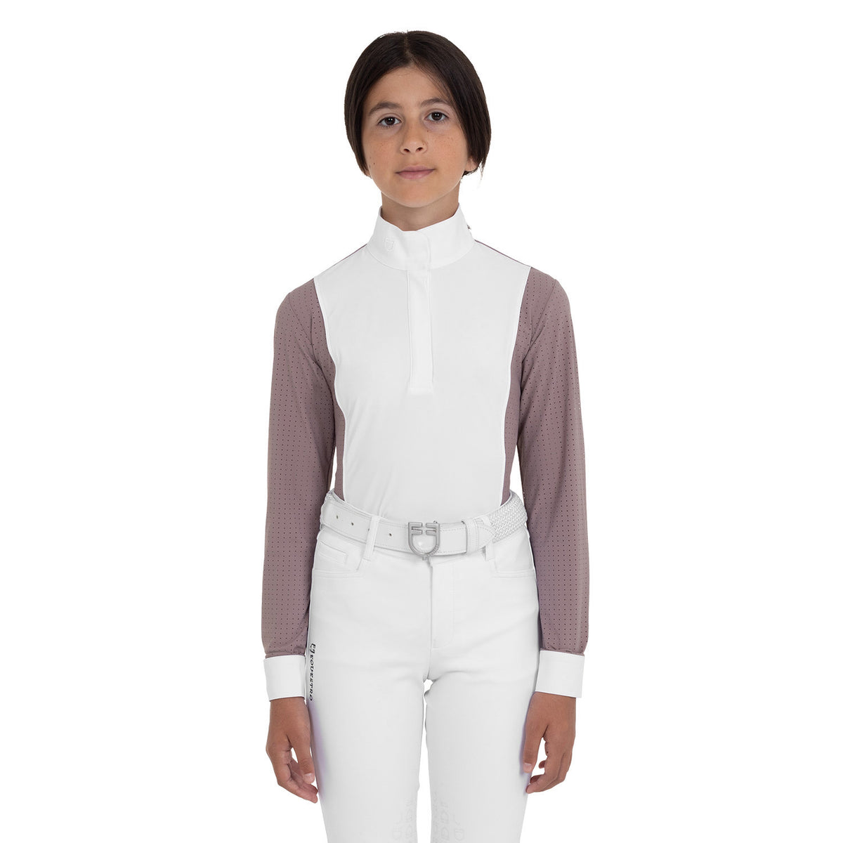 Polo da concorso bambina con traforatura