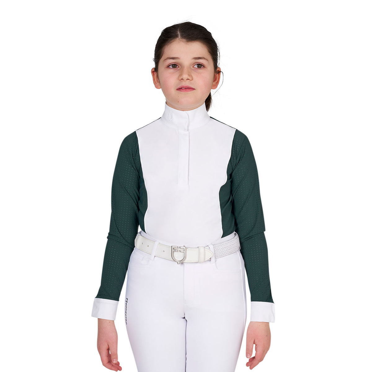 Polo da concorso bambina con traforatura