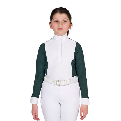 Polo da concorso bambina con traforatura