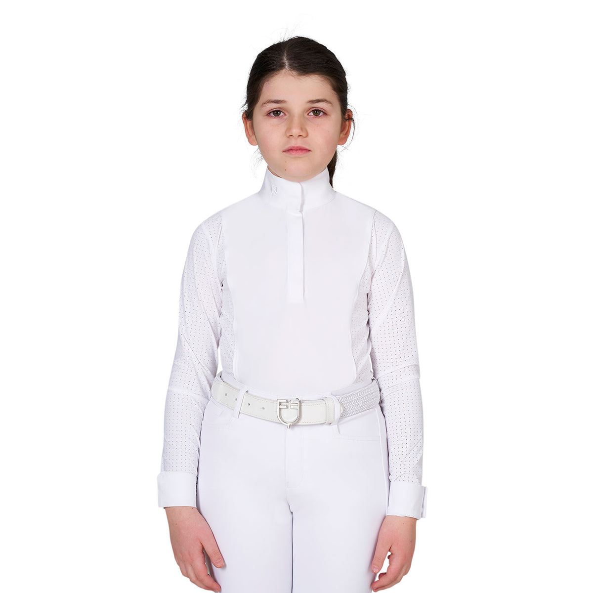 Polo da concorso bambina con traforatura